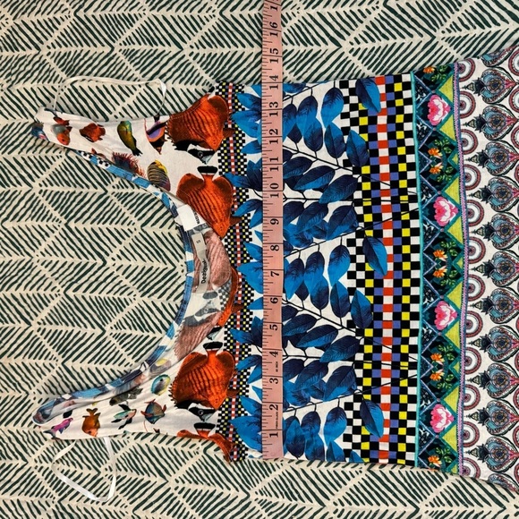 Desigual Georgina slim fit sleeveless tee tank top tropical fish print small NWT - Picture 8 of 11